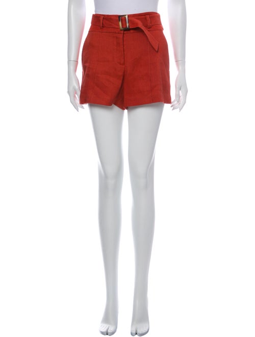 Veronica Beard Linen Mini Shorts Orange