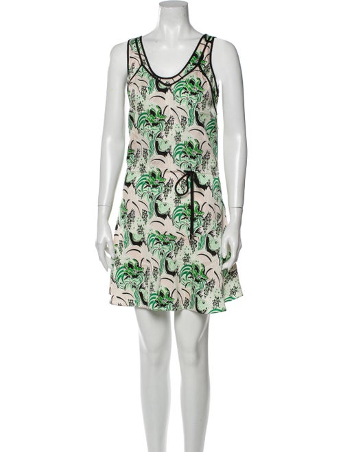 Veronica Beard Silk Mini Dress Green
