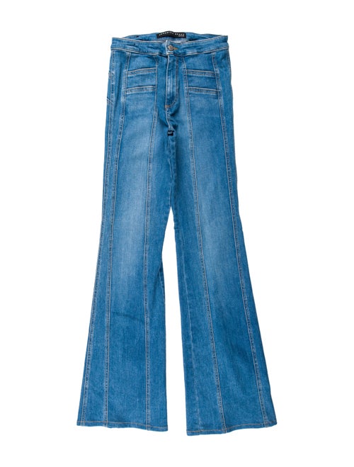 Veronica Beard Mid-Rise Wide Leg Jeans Blue