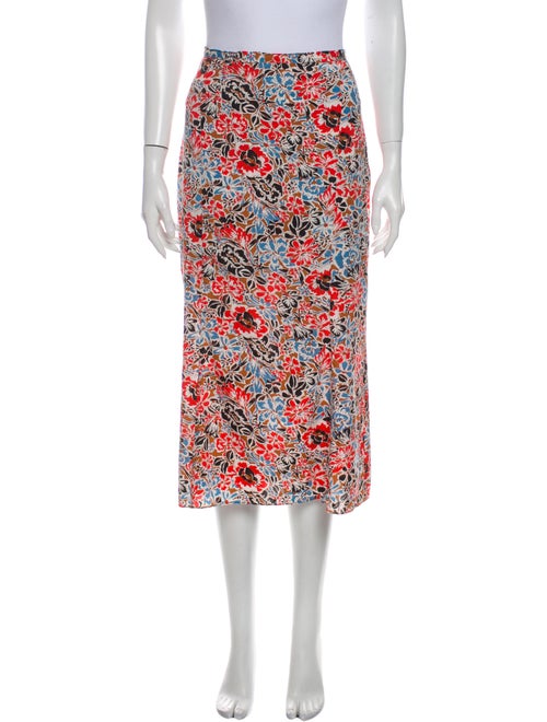 Veronica Beard Silk Midi Length Skirt Red