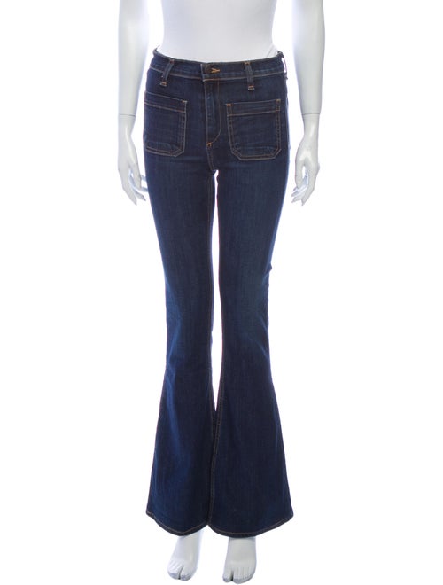 Veronica Beard Mid-Rise Flared Jeans Blue