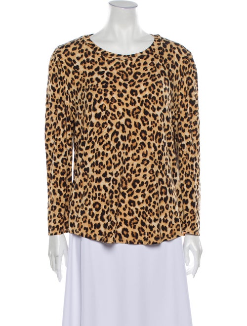 Veronica Beard Animal Print Scoop Neck Blouse
