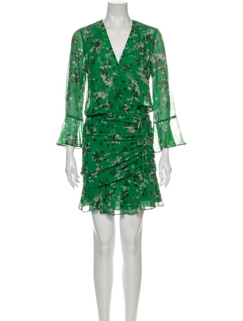Veronica Beard Silk Mini Dress Green