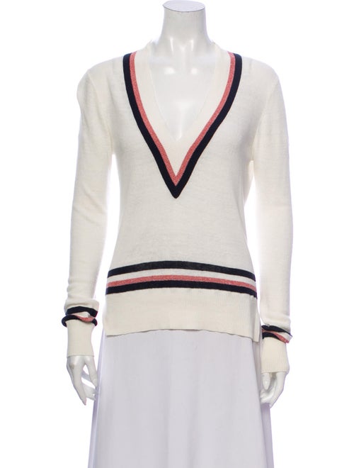 Veronica Beard Linen Striped Sweater