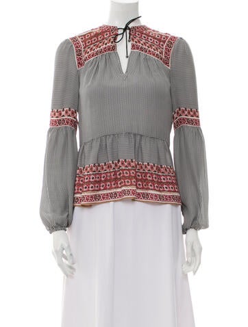 Veronica Beard Tops Silk Patterned Blouse US 0 | XS