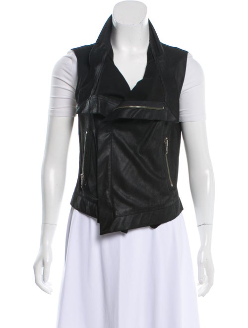 Veda Leather Vest Black