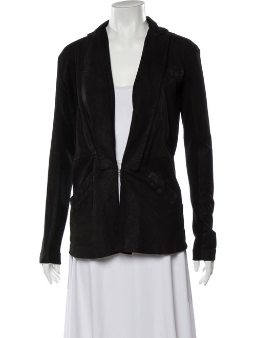 Veda Leather Blazer Black