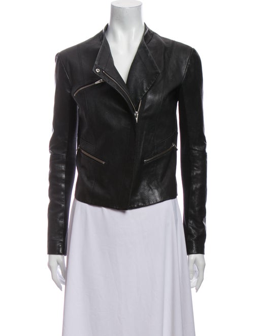 Veda Leather Biker Jacket Black