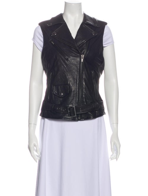 Veda Leather Vest Black