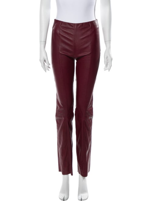 Veda Leather Straight Leg Pants w/ Tags Red