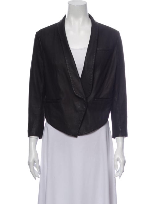 Veda Leather Blazer Black