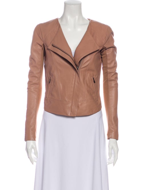 Veda Leather Biker Jacket Pink