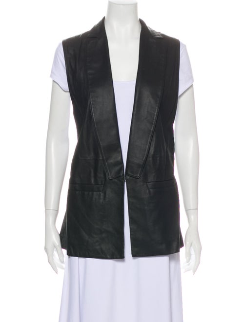 Veda Leather Vest Black