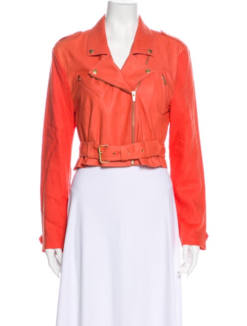 Veda Leather Biker Jacket Pink