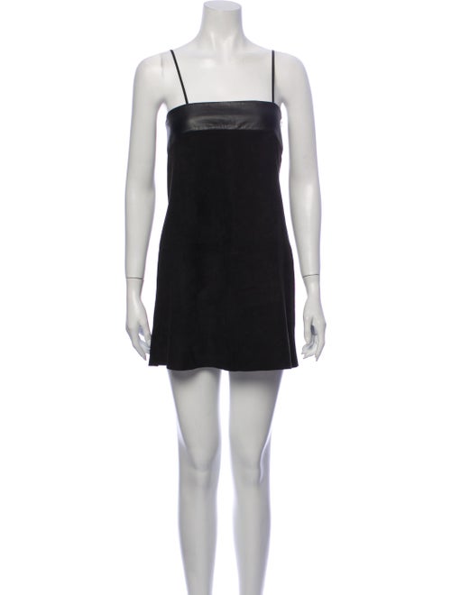 Veda Leather Mini Dress Black