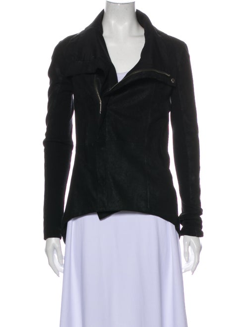 Veda Leather Biker Jacket Black