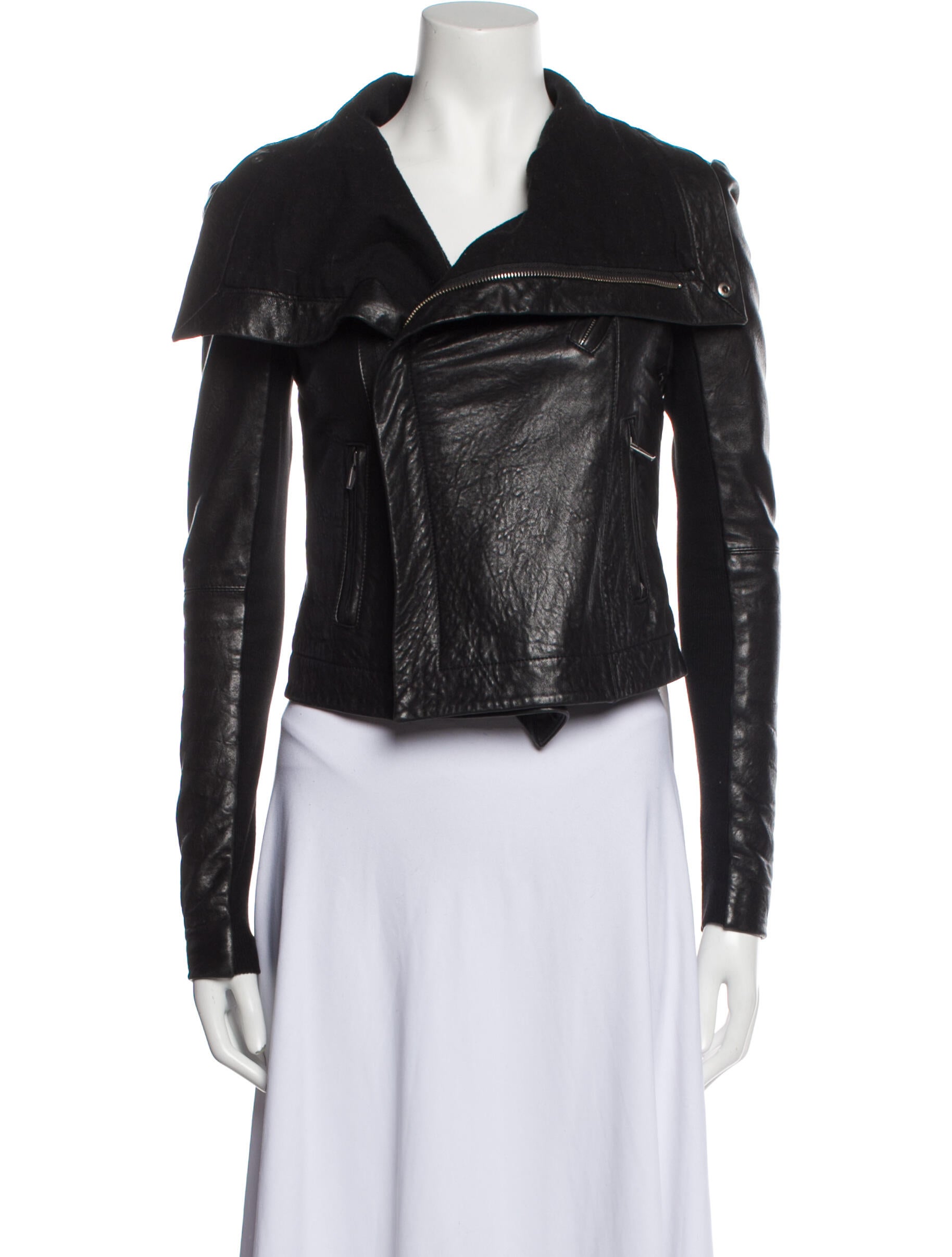 veda park tie waist leather jacket