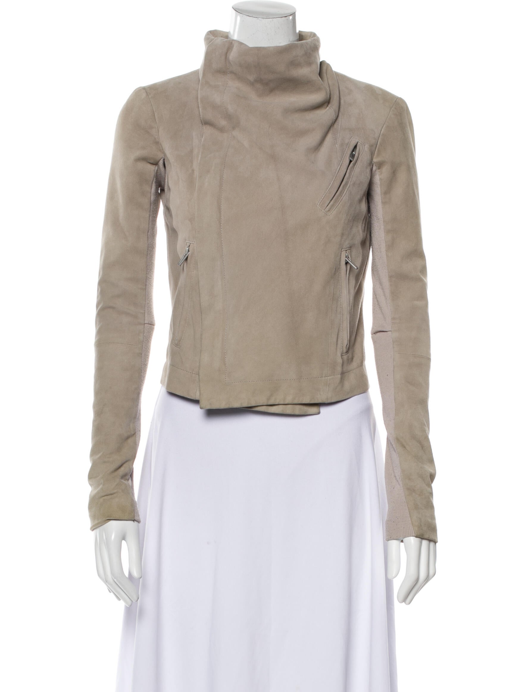 veda park tie waist leather jacket