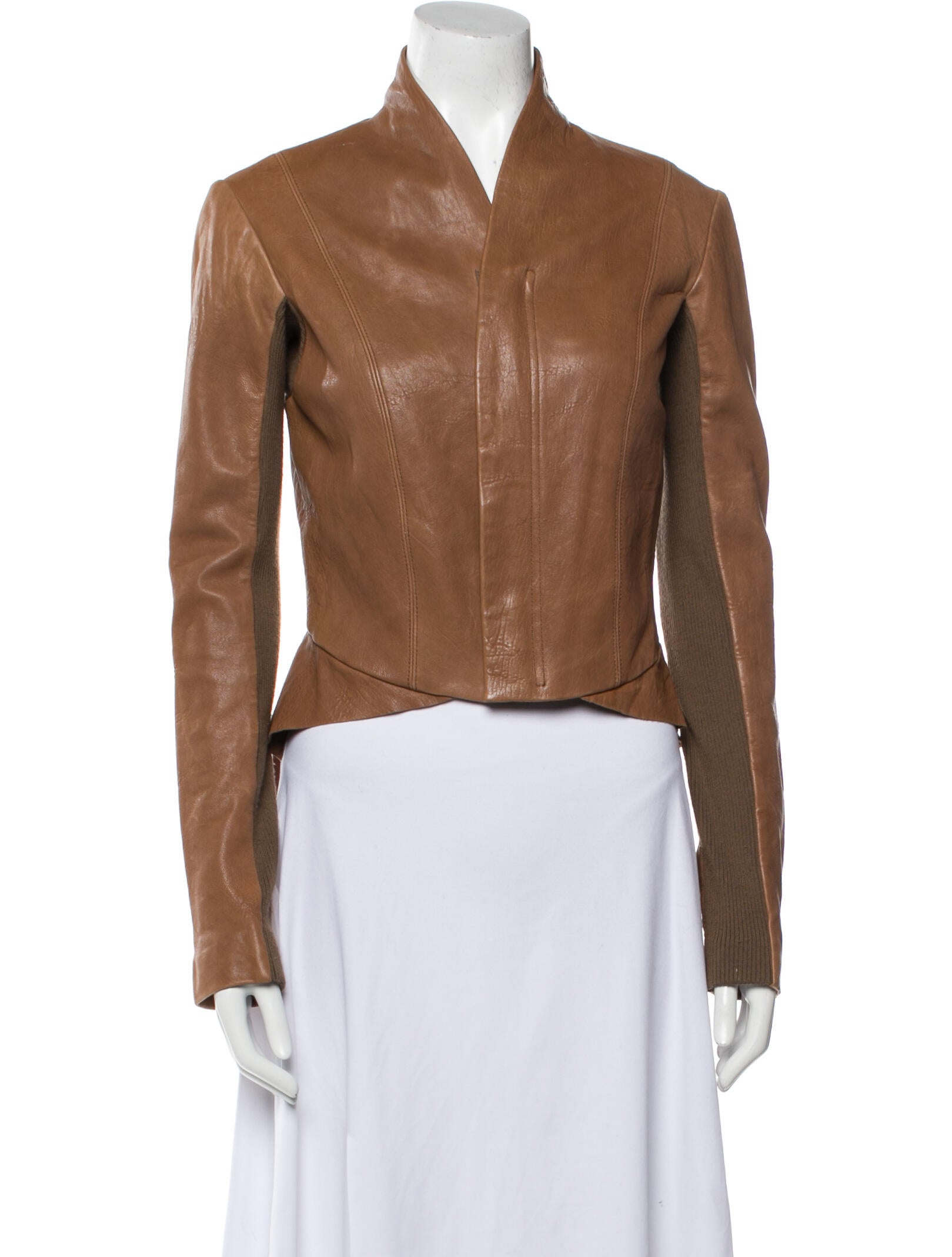 veda park tie waist leather jacket