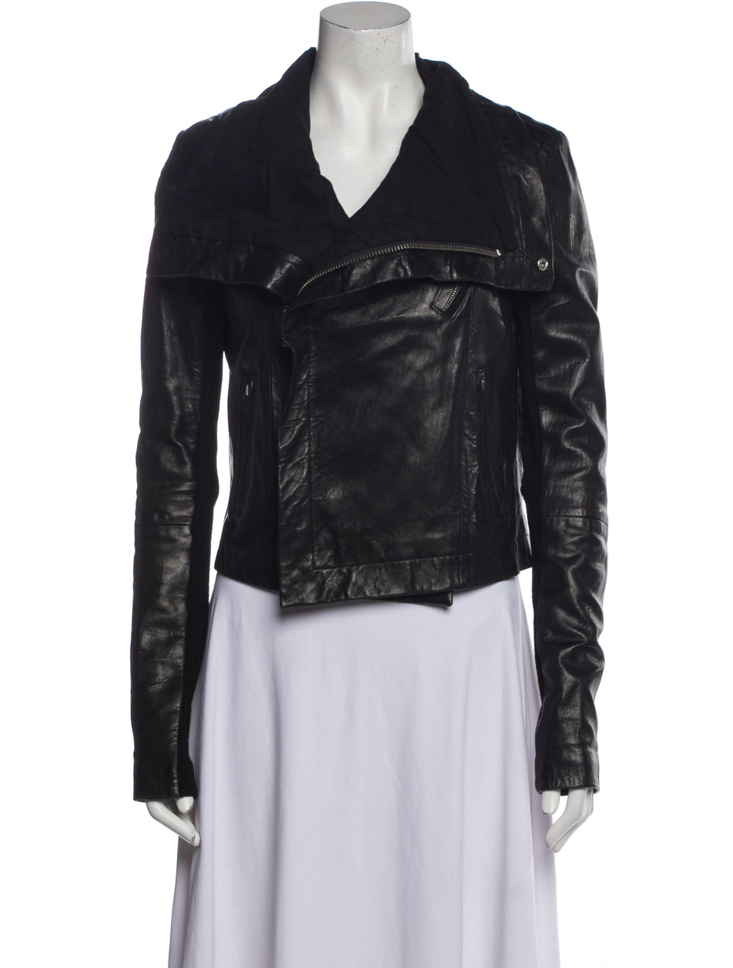 Veda Leather Biker Jacket - Black Jackets, Clothing