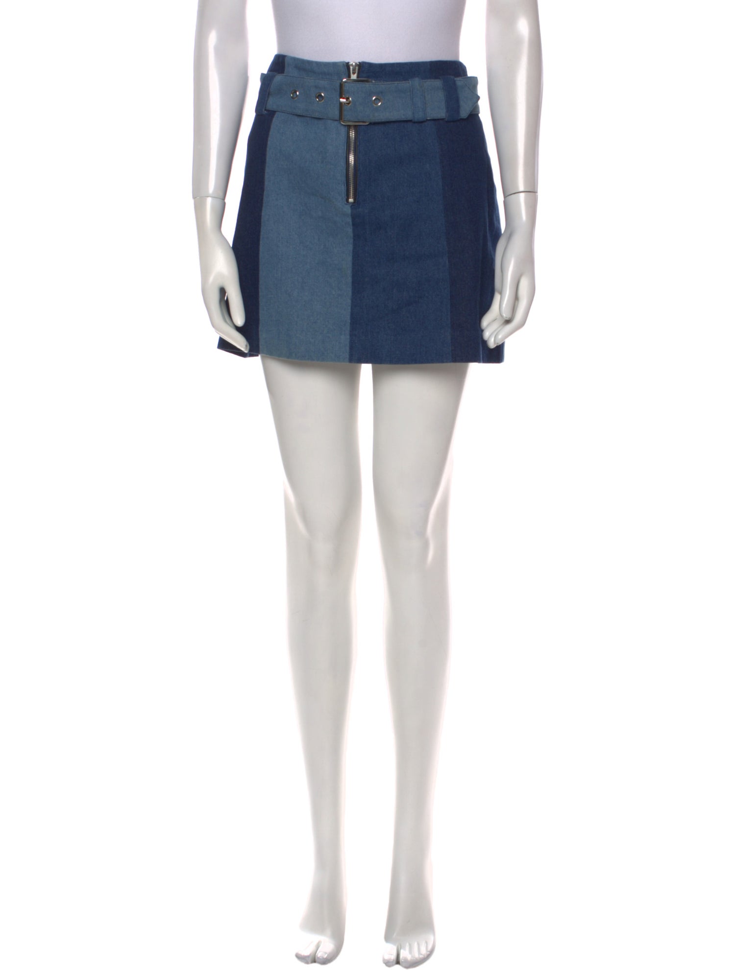 Veda Leather Trim Embellishment Mini Skirt