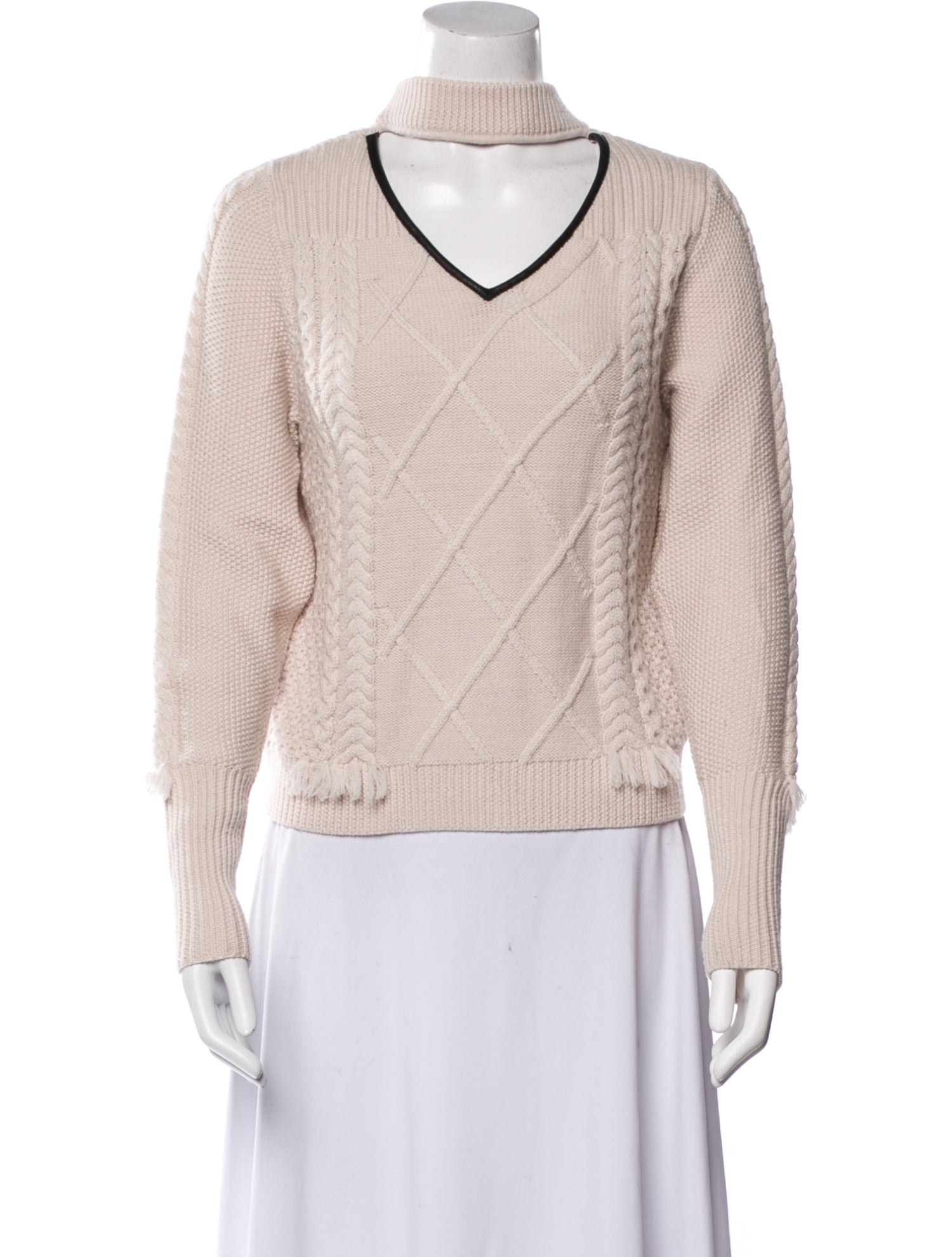 Veda Leather Mock Neck Sweater