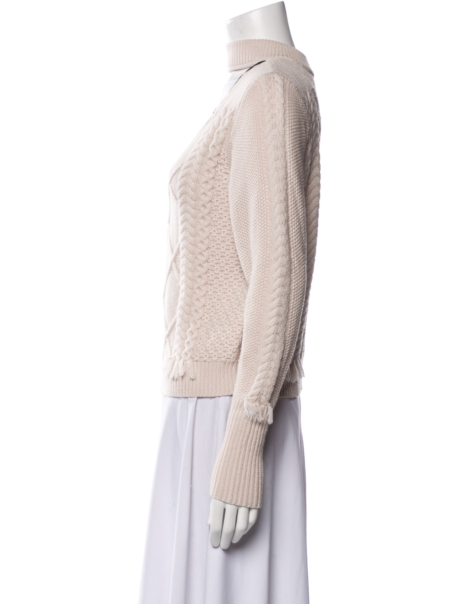 Veda Leather Mock Neck Sweater