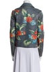 Veda Leather Floral Print Jacket