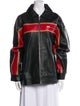 Veda Leather Colorblock Pattern Jacket