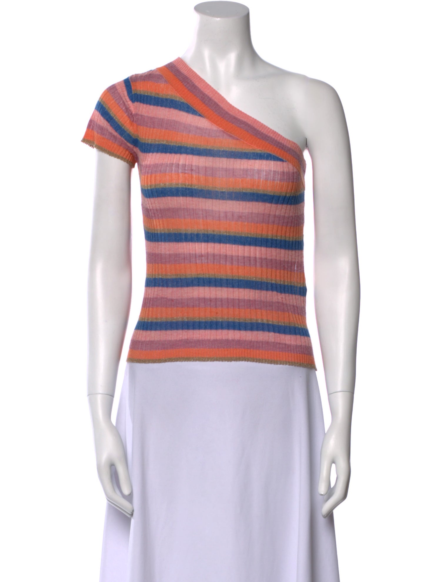 Veda Striped One-Shoulder Top