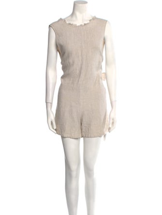 Veda Linen Scoop Neck Romper