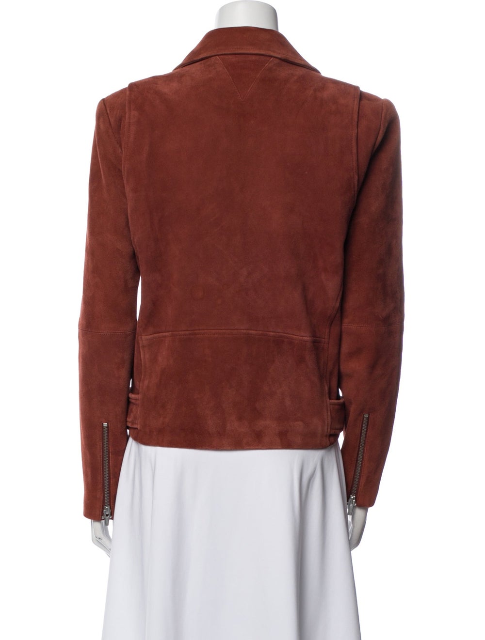 Veda Suede Biker Jacket Red Pointed Collar - image 3