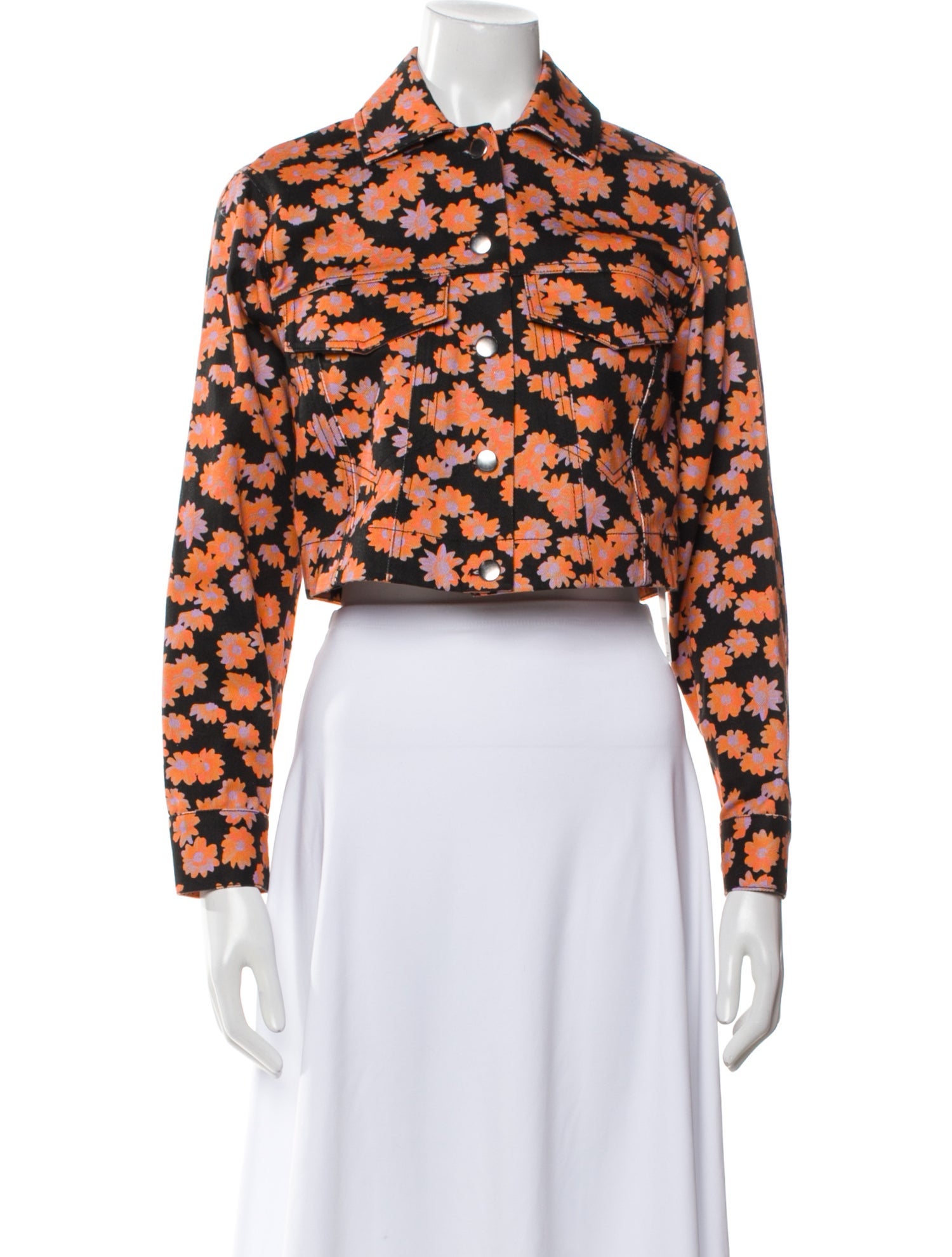 Veda Floral Print Biker Jacket