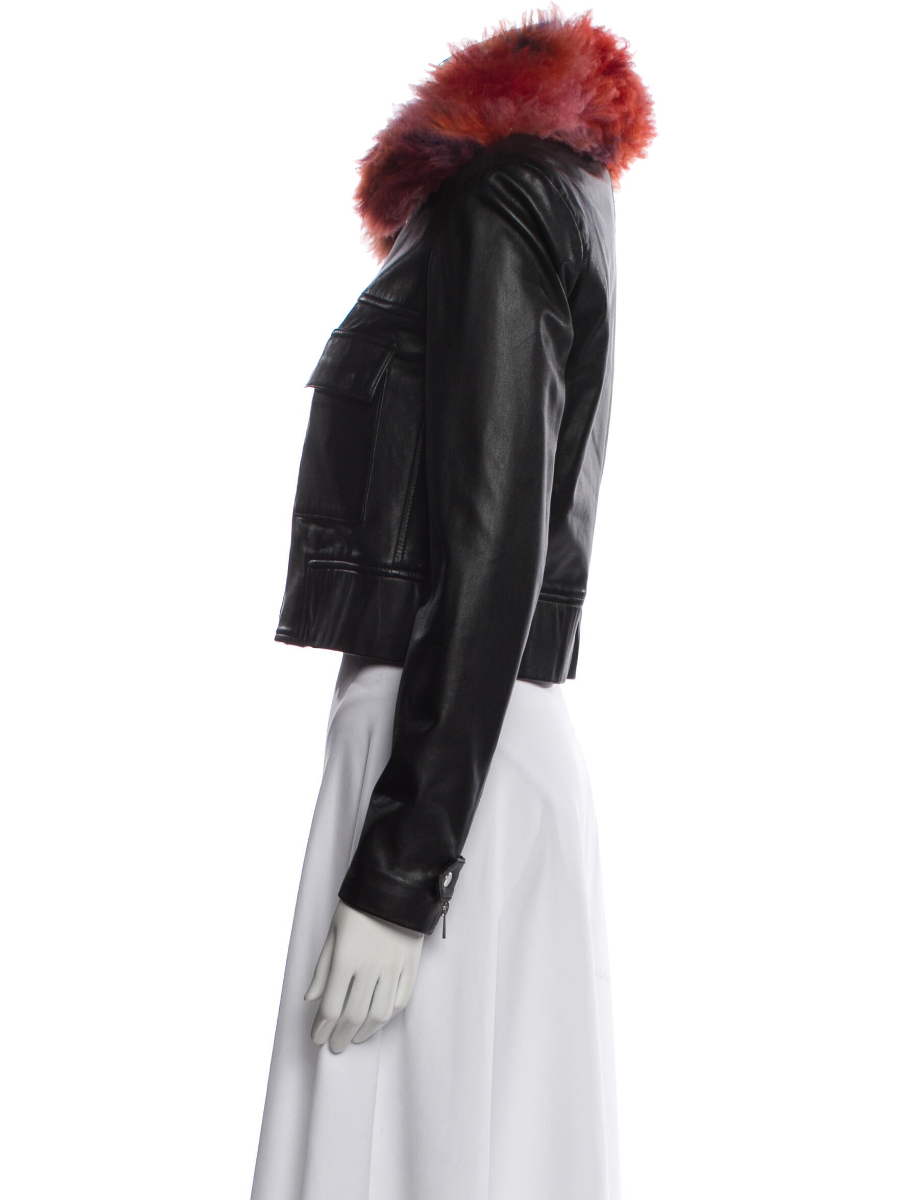 Veda Lamb Leather Biker Jacket