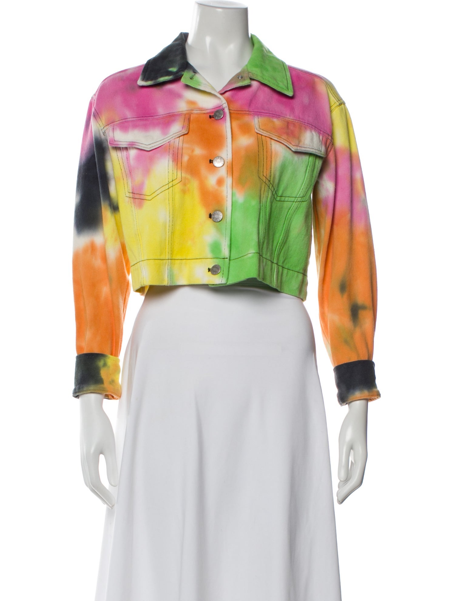 Veda Tie-Dye Print Denim Jacket