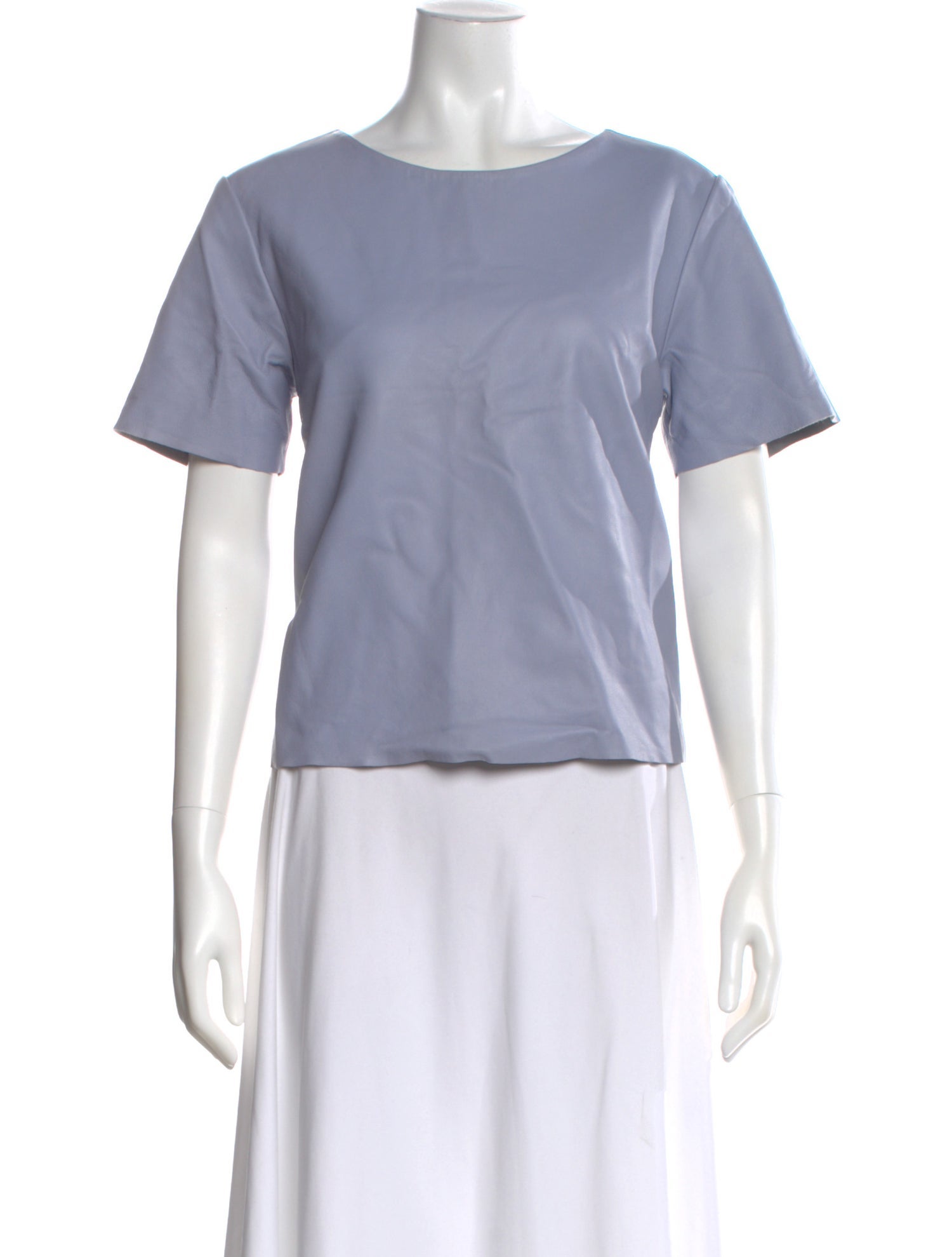 Veda Leather Crew Neck Top