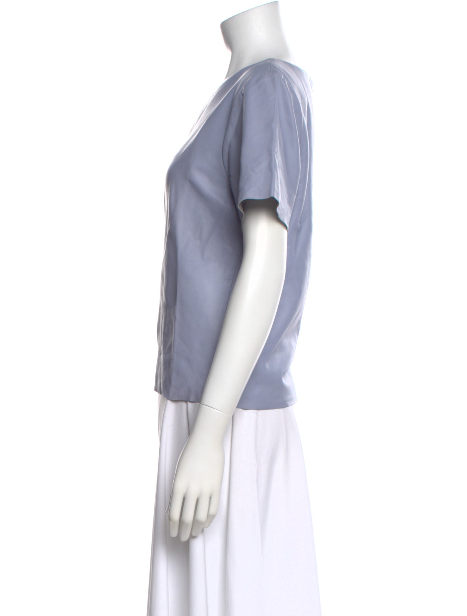 Veda Leather Crew Neck Top