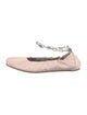 Vic Matie Leather Chain-Link Accents Ballet Flats