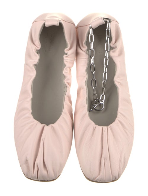 Vic Matie Leather Chain-Link Accents Ballet Flats