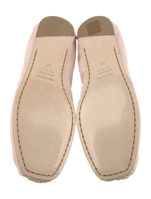 Vic Matie Leather Chain-Link Accents Ballet Flats