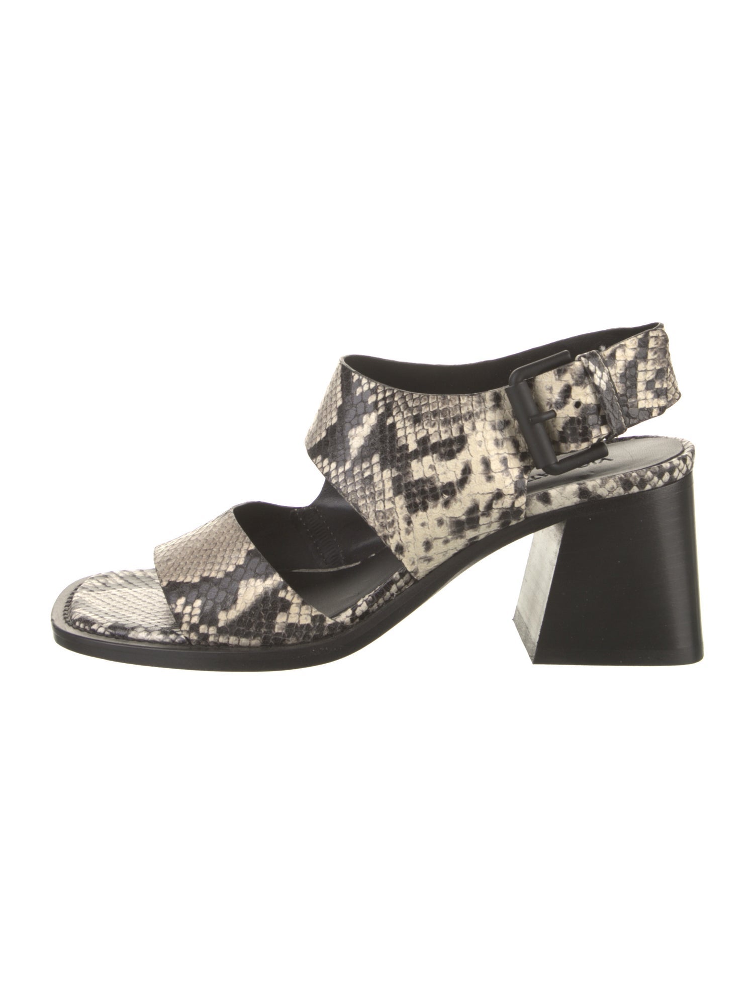 Vic Matie Embossed Leather Animal Print Slingback Sandals