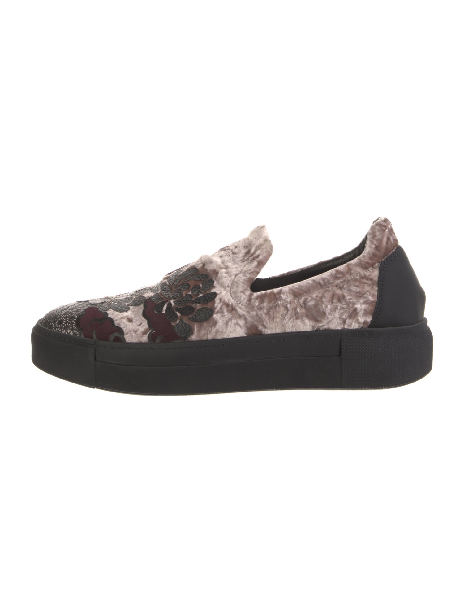 Vic Matie Velvet Floral Print Sneakers