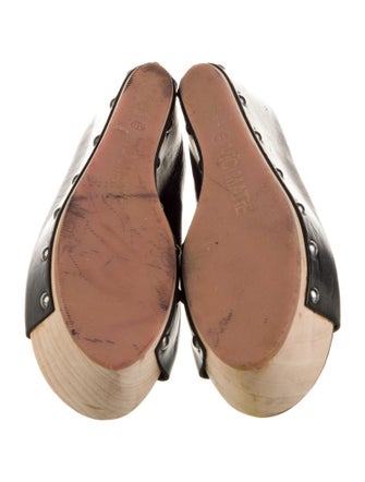 Vic Matie Leather Studded Accents Slides