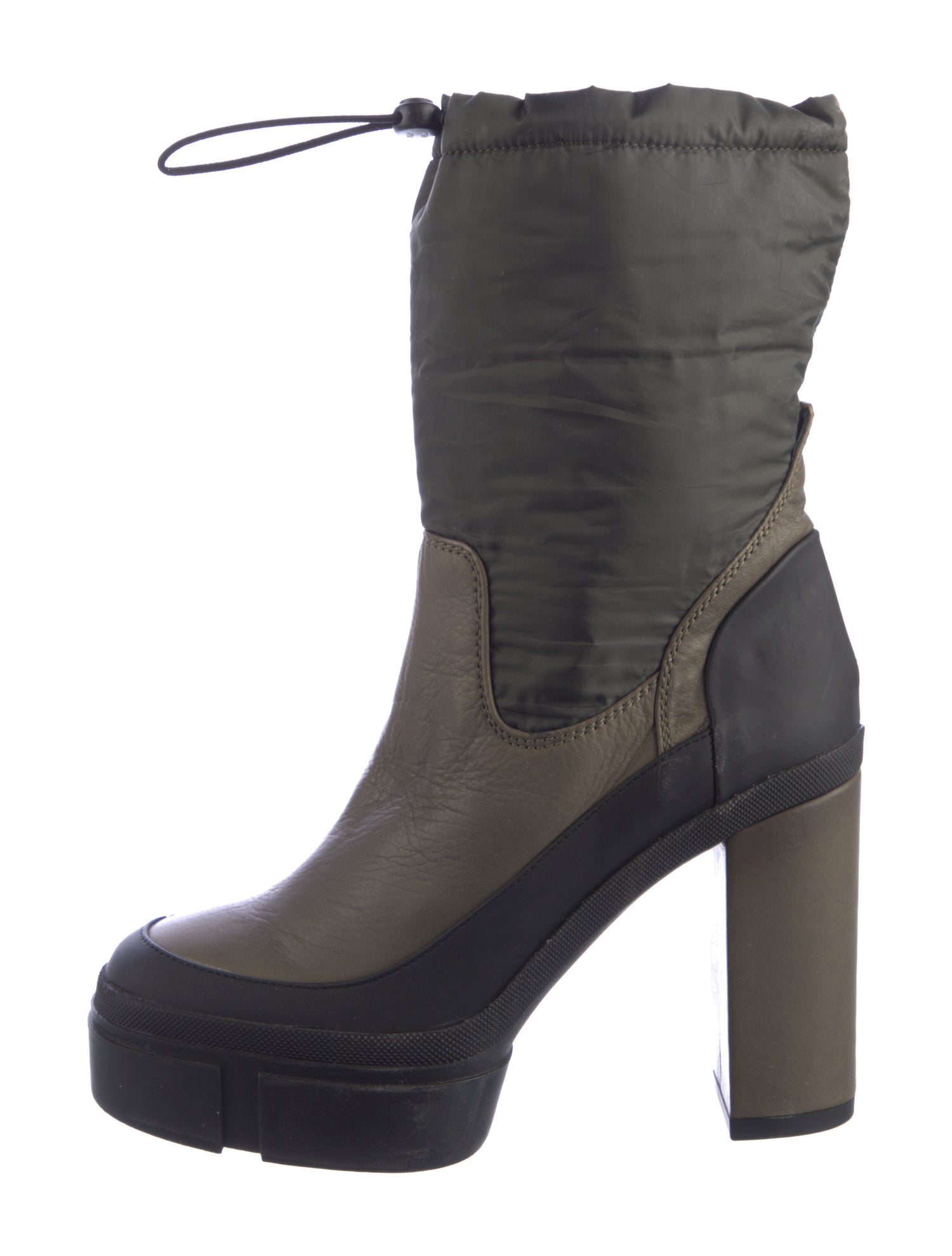 Vic Matie Leather Colorblock Pattern Rain Boots