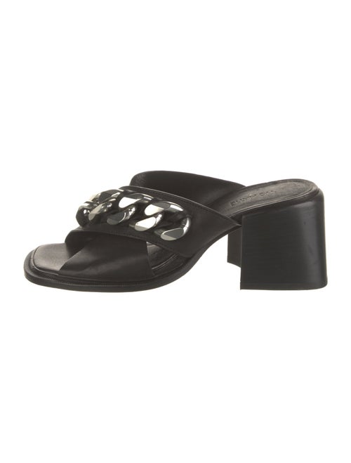 Vic Matie Leather Chain-Link Accents Slides