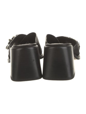 Vic Matie Leather Chain-Link Accents Slides