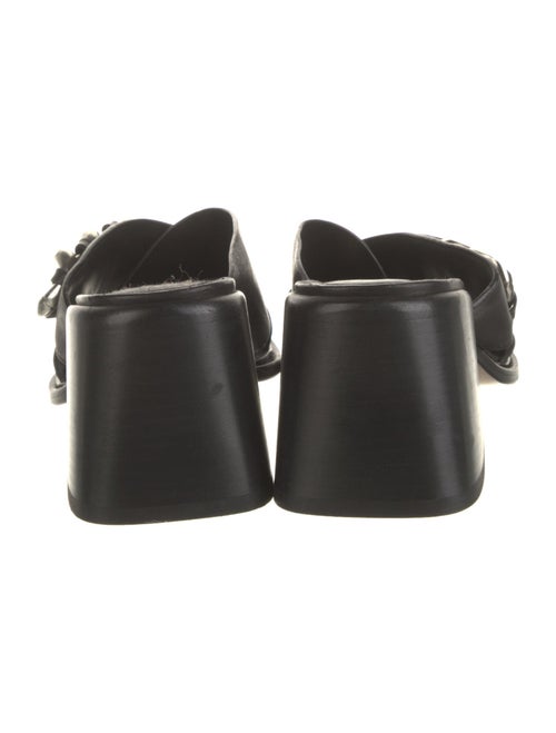 Vic Matie Leather Chain-Link Accents Slides