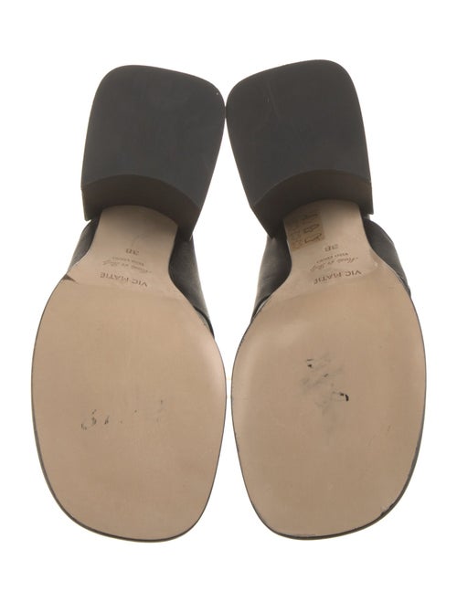 Vic Matie Leather Chain-Link Accents Slides