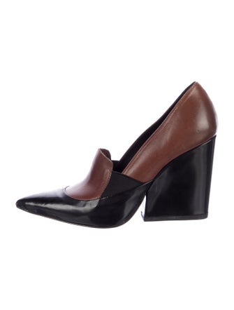 Vic Matie Leather Colorblock Pattern Pumps