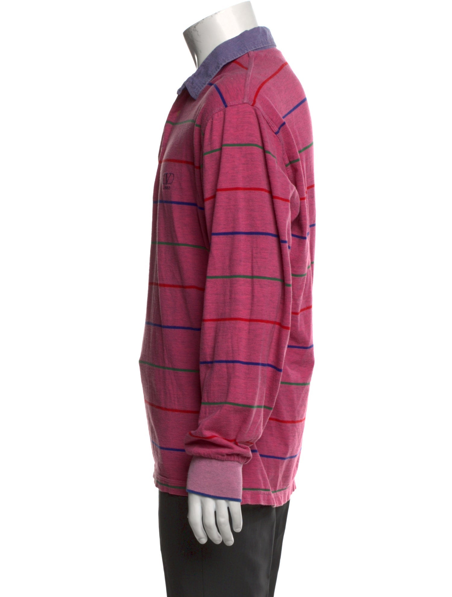 Valentino Jeans Striped Collar Polo Shirt